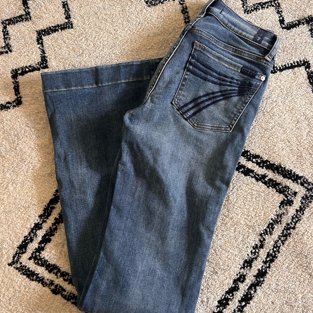 7 For All Mankind Dark Blue Flare Jeans